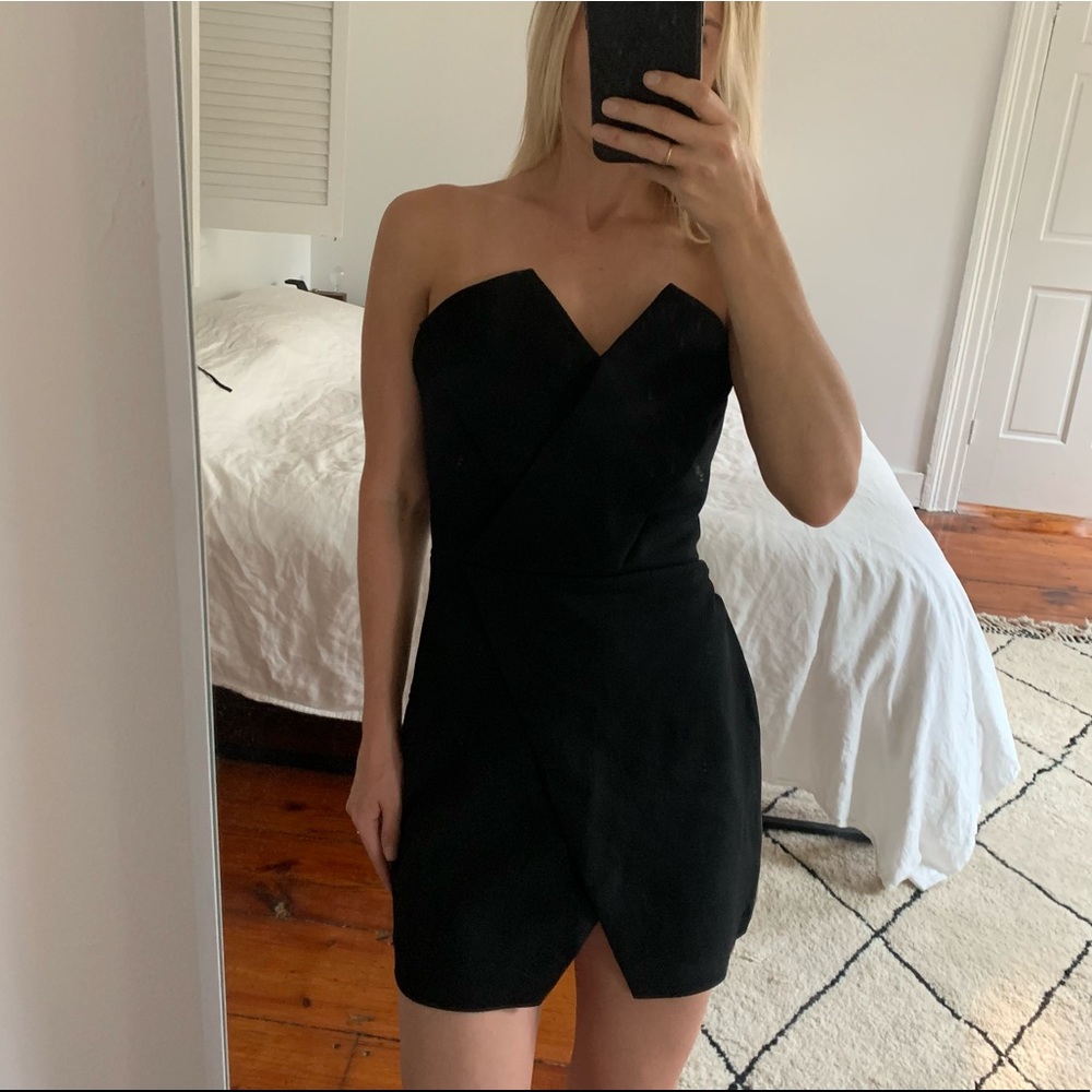 Zara Asymmetrical Strapless LBD Mini SZ XS